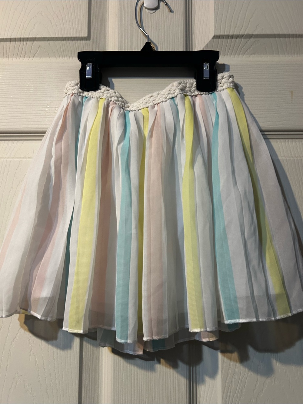 Pleated Pastel Striped girls Skirt - Light Multi